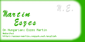 martin eszes business card